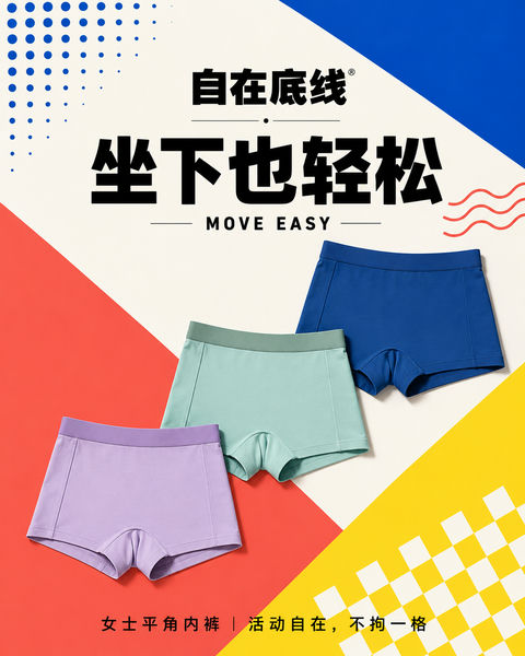 柔柔孕期自然生活风高腰内裤商业海报 - AI图片提示词示例