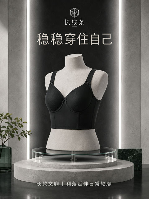 孟菲斯几何风女士平角内裤商业海报设计 - AI图片提示词示例