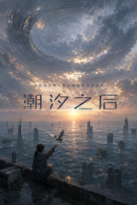 潮汐之后：沉没都市中的未来救赎 - AI图片提示词示例