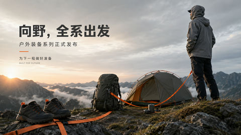 巅峰之作向野而生全系户外装备发布 - AI图片提示词示例