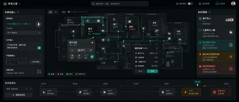 未来中国家庭AI多模态空间中控UI设计 - AI图片提示词示例