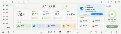 治愈系新能源汽车智能座舱超宽屏UI设计 - AI图片提示词示例