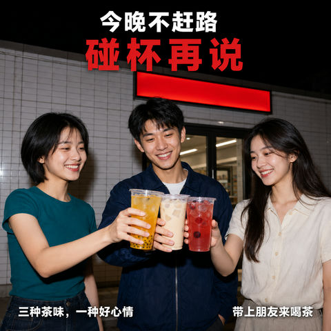 晚九点便利店前的闪光瞬间：今晚不赶路 - AI图片提示词示例