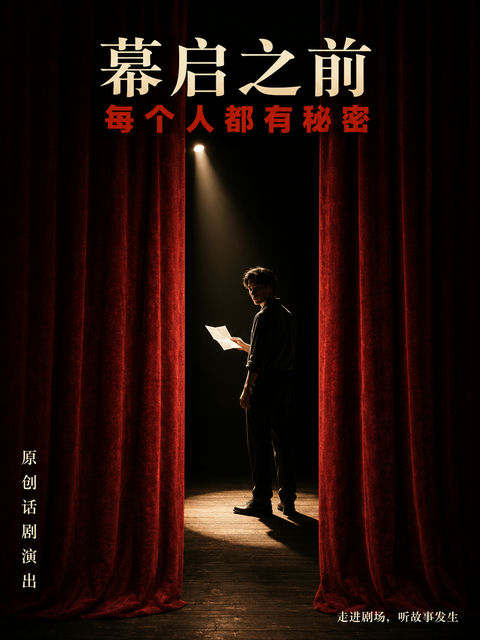 幕启之前缝隙中的剧场人生剪影 - AI图片提示词示例
