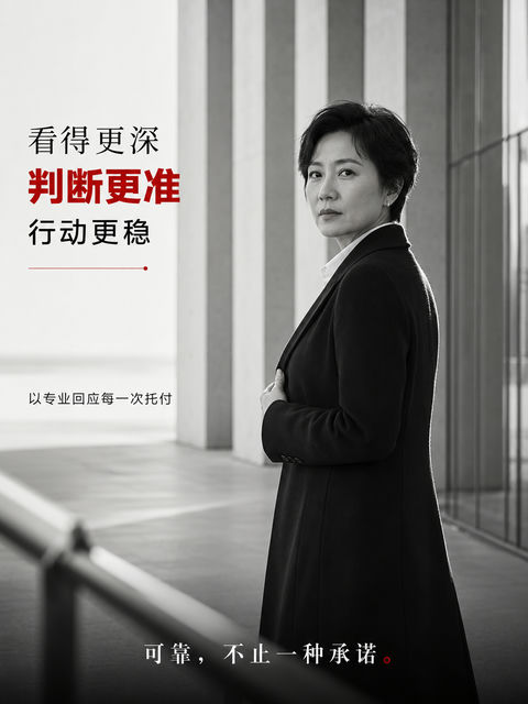 极简黑白专业职场女性品牌宣传海报 - AI图片提示词示例