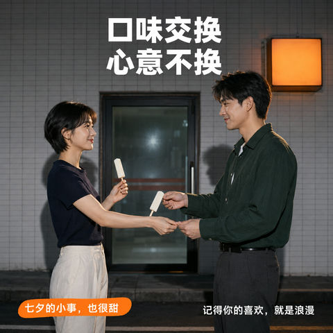 深夜便利店门口的夏日心动瞬间 - AI图片提示词示例