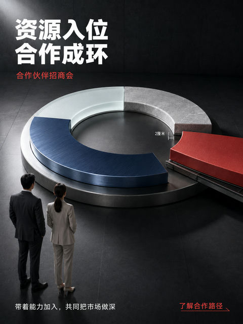 资源入位合作成环商业招商海报 - AI图片提示词示例