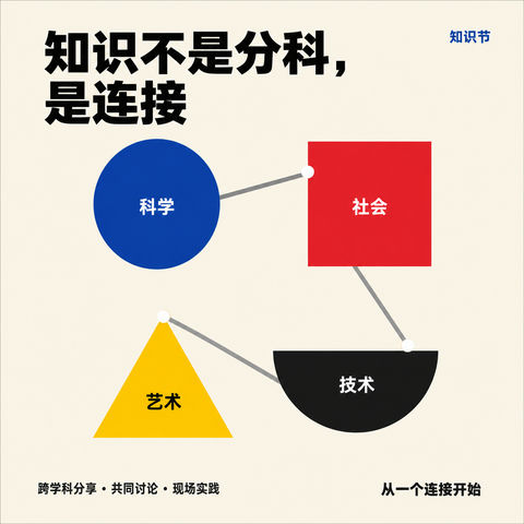 包豪斯几何秩序知识节创意海报设计 - AI图片提示词示例