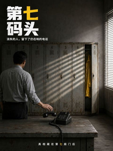 悬疑电影海报第七码头值班室 - AI图片提示词示例