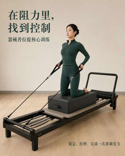普拉提核心床阻力训练控制美学海报 - AI图片提示词示例
