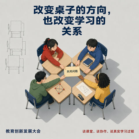 改变课桌方向重塑教育协作未来 - AI图片提示词示例