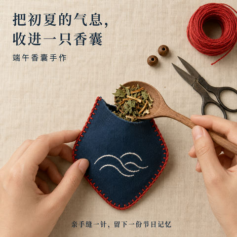 把初夏的气息收进这一只端午香囊 - AI图片提示词示例