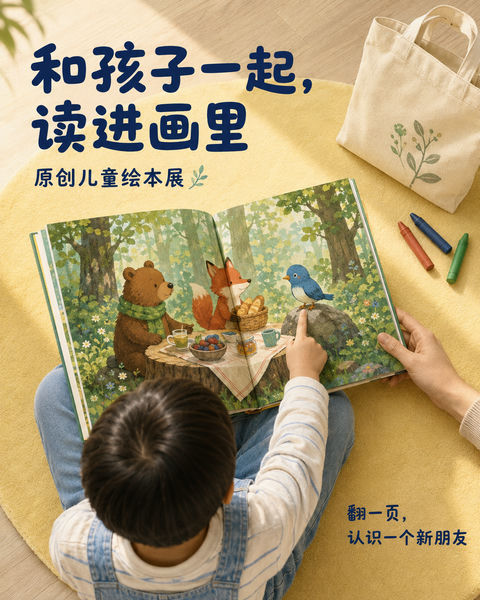 当文字被听见：有声阅读主题艺术海报 - AI图片提示词示例