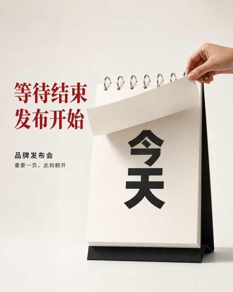 发布会倒计时：重要一页此刻翻开 - AI图片提示词示例