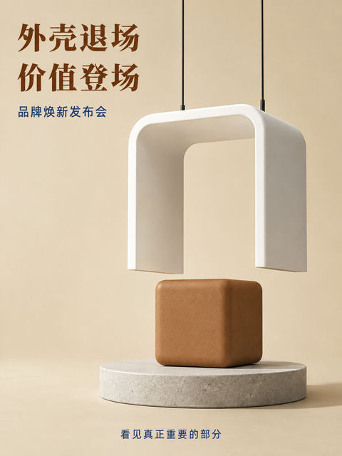 品牌焕新视觉：外壳退场与价值登场 - AI图片提示词示例