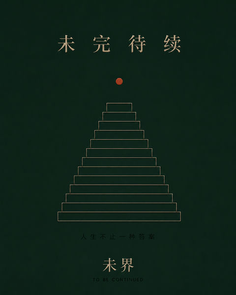 墨绿深处未完待续的极简几何美学 - AI图片提示词示例