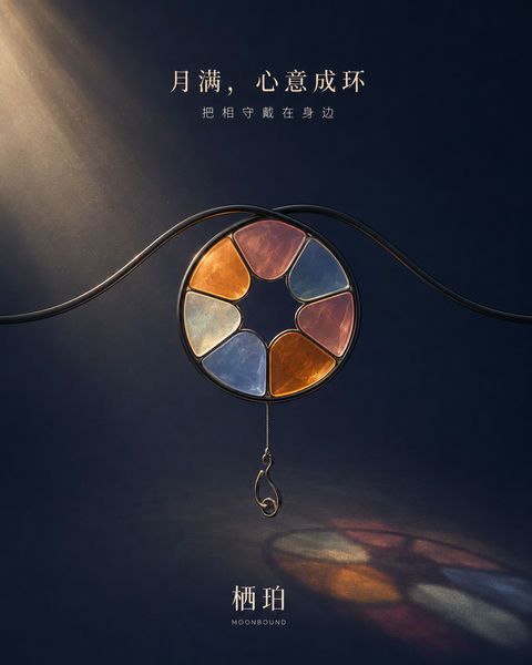 栖珀中秋商业插画：月满心意成环之美 - AI图片提示词示例