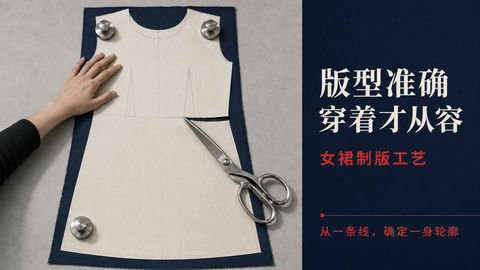 匠心裁制：女裙制版工艺纪实海报 - AI图片提示词示例