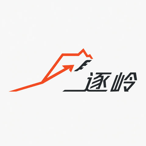 逐岭户外品牌极简几何速度感图标设计 - AI图片提示词示例
