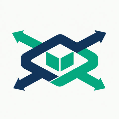 循达智慧物流循环立方体矢量标志 - AI图片提示词示例
