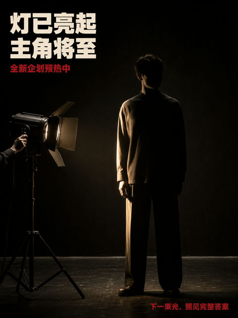 幕后微光：主角降临预热海报 - AI图片提示词示例