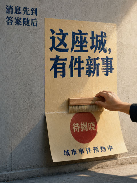 城市公告栏清晨海报张贴纪实 - AI图片提示词示例