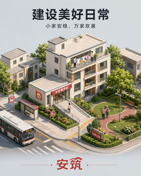 安筑国庆插画：等距视角下的美好日常 - AI图片提示词示例