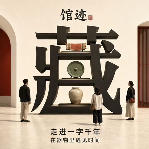 汉字里的现代博物馆：走进一字千年的时空 - AI图片提示词示例