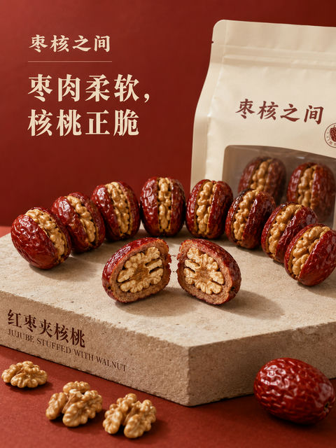 微距下的枣核之美，纵享松脆软糯 - AI图片提示词示例