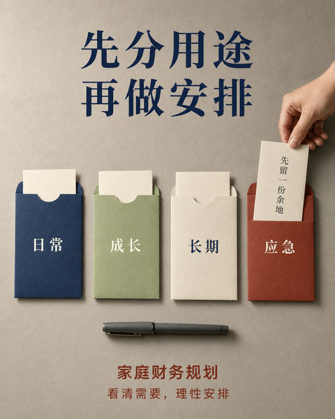 理性家庭财务规划：先分用途再做安排 - AI图片提示词示例