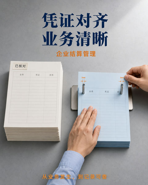 精准秩序感企业财务管理结算海报 - AI图片提示词示例