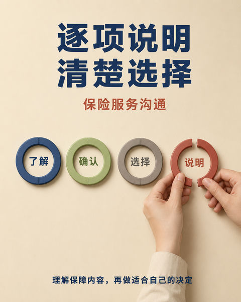 逐项说明清楚选择：保险服务品牌创意海报 - AI图片提示词示例