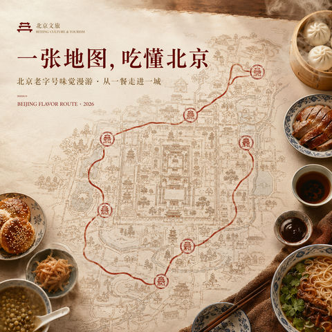 烟火北京老字号味觉地图品牌视觉 - AI图片提示词示例