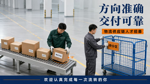 匠心流转：物流供应链人才招募海报 - AI图片提示词示例
