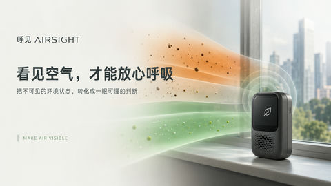 看见空气的呼吸：品牌官网首屏概念视觉 - AI图片提示词示例