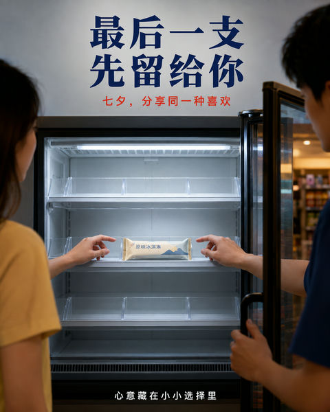 夏夜便利店的温柔：最后的一支冰淇淋 - AI图片提示词示例