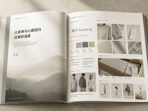 素行品牌全案高端极简画册设计展示 - AI图片提示词示例