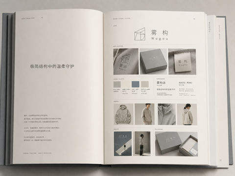 北欧轻奢雾构品牌全案画册视觉设计 - AI图片提示词示例