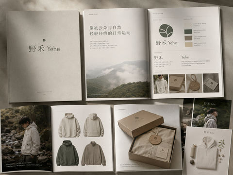 野禾品牌全案画册：自然治愈系运动美学 - AI图片提示词示例