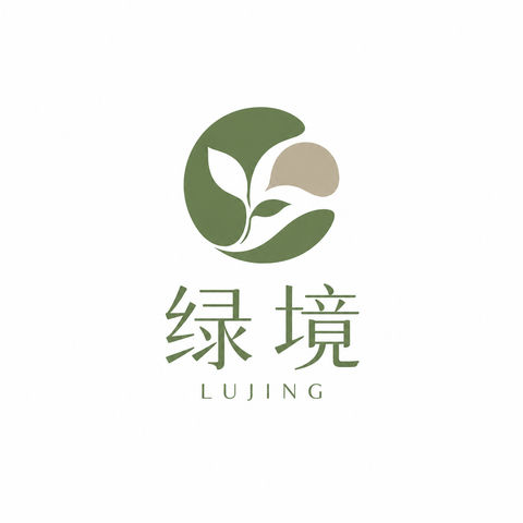 绿境品牌LOGO设计：有机曲线与植物负空间 - AI图片提示词示例