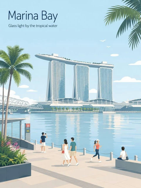 极简清新优雅都市旅行海报 - AI图片提示词示例