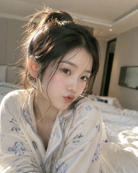 18岁纯欲娇小少女卧室日常快照 - AI图片提示词示例