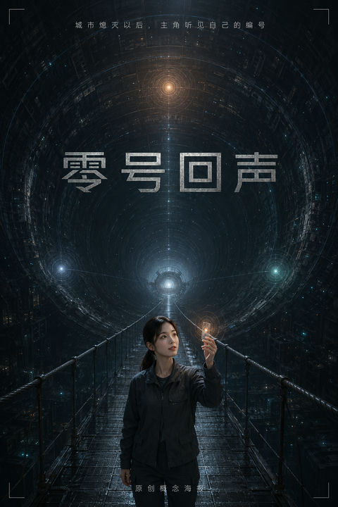 近未来科幻电影海报零号回声 - AI图片提示词示例