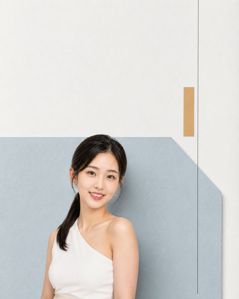 极简策展风当代艺术人像海报 - AI图片提示词示例