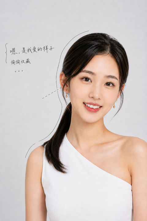 极简墨笔边缘批注与手写感心语叠加 - AI图片提示词示例