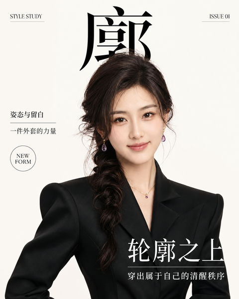 极简主义结构感时尚杂志封面 - AI图片提示词示例