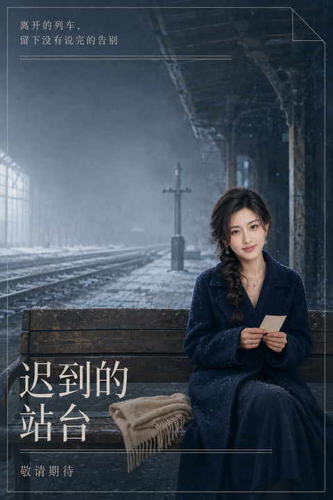 迟到的站台：旧车站里的无声告别 - AI图片提示词示例