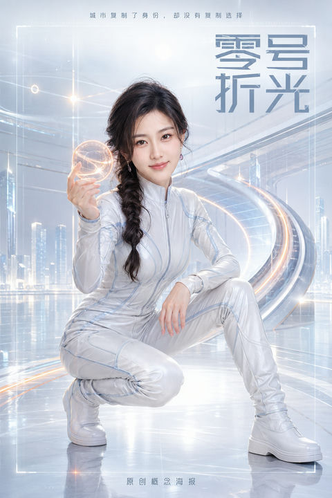 零号折光：近未来科幻身份复刻海报 - AI图片提示词示例
