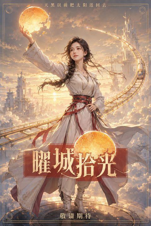 曜城拾光：国漫风近未来都市奇幻海报 - AI图片提示词示例