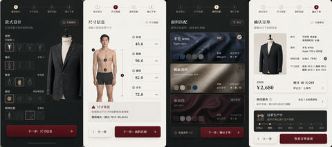 极简高级感新拟物化服装定制移动端UI设计 - AI图片提示词示例